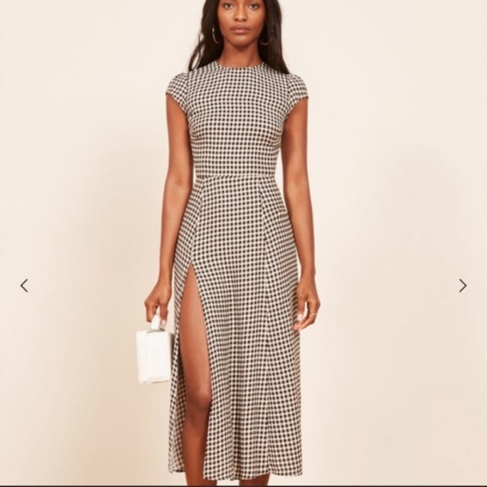 Elegant Black and White Checkered Dress